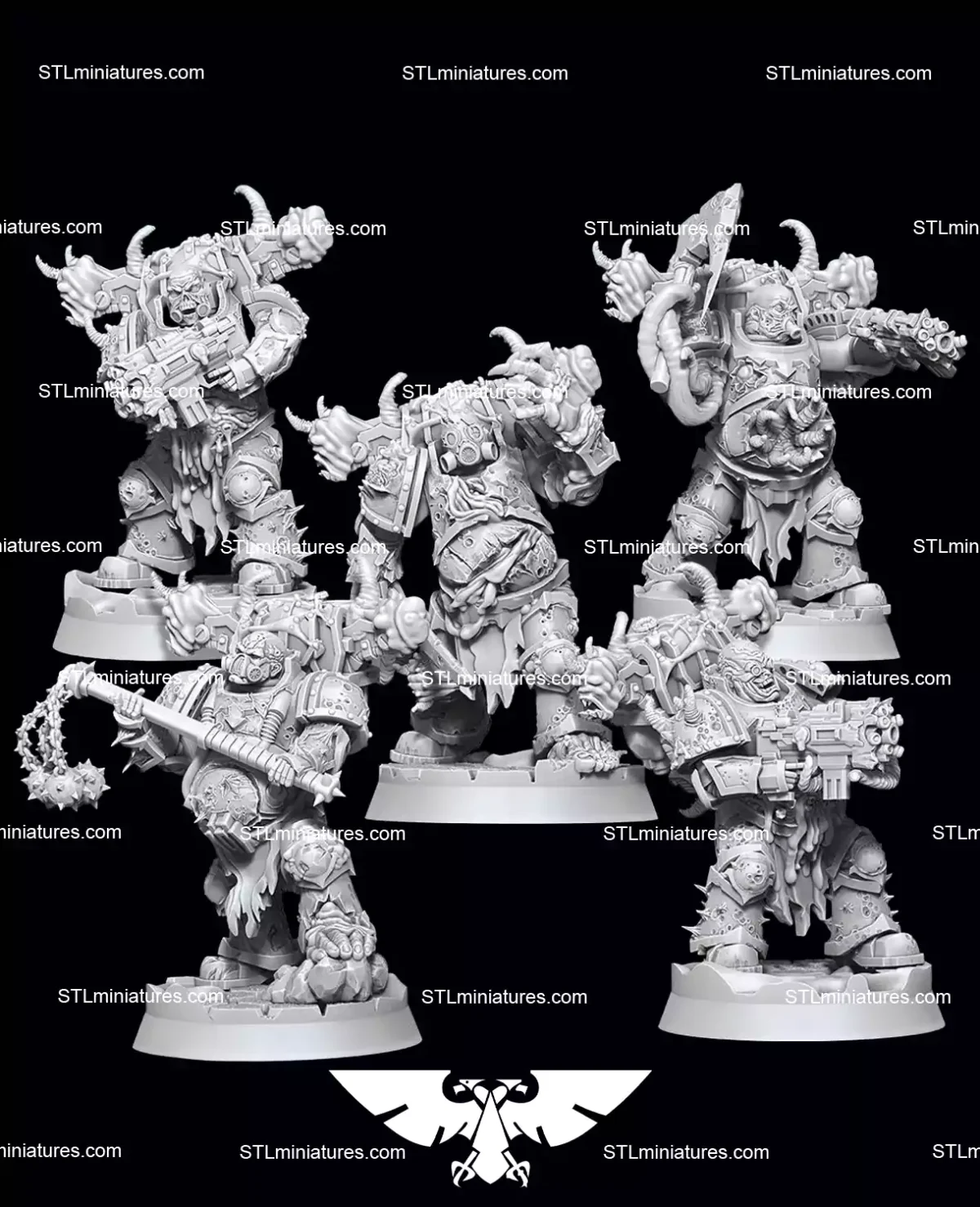 Set of 10 Plague Sons STL Files